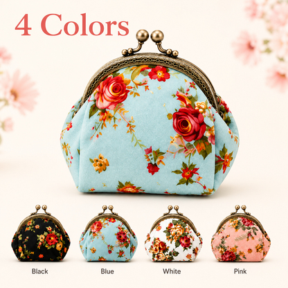 🌸 Cute Vintage Floral Coin Purse for Women 👛