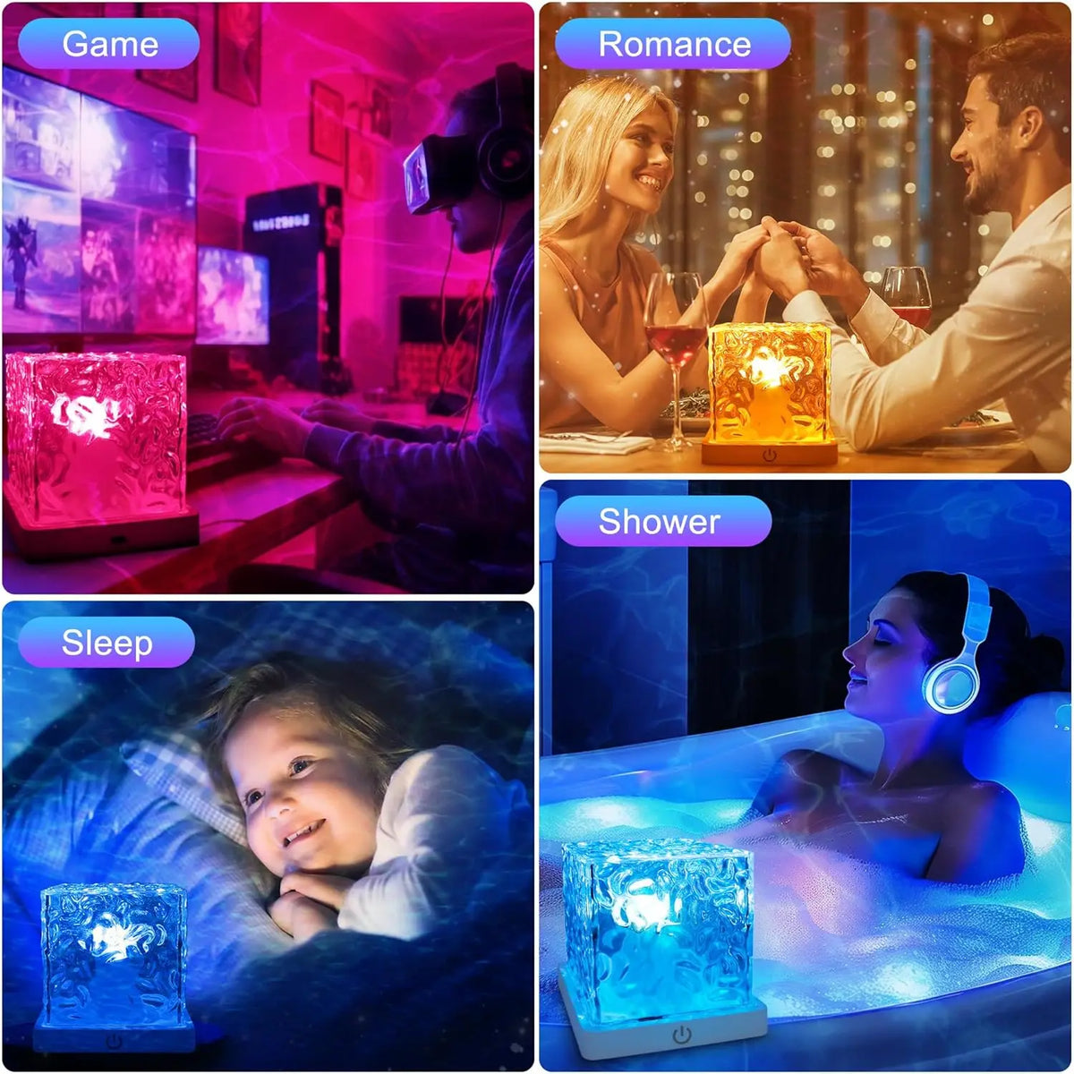 💫Rechargeable Waterproof Shower Light✨ – 🌈16 Colors Ocean Wave Projector with Remote🌊