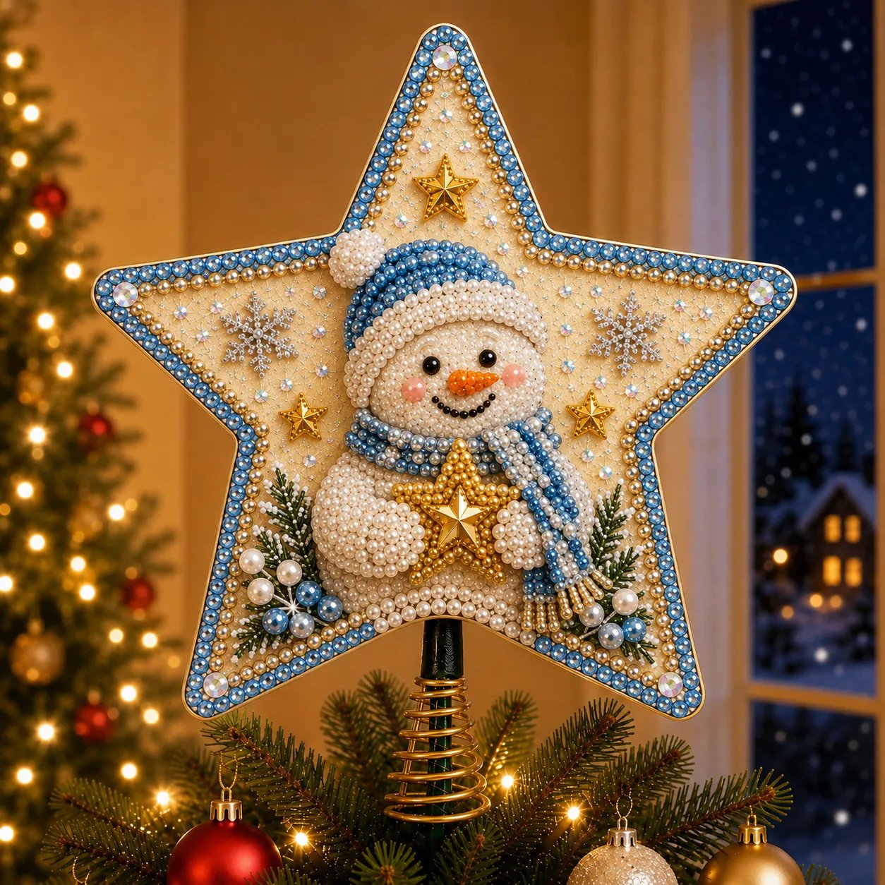 🎄⭐ Pearl Diamond Art Christmas Tree Topper Kit