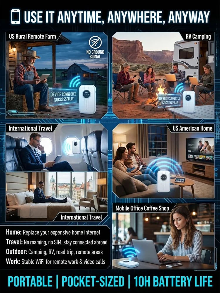 🎁This Week's Special Price $37.99-- Power on and use All-network portable wifi