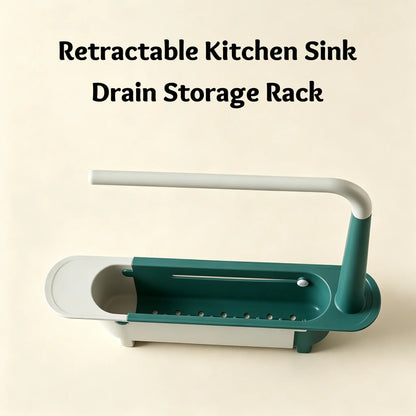 🧽 2-in-1 Telescopic Sink Organizer Rack – Expandable Sponge, Soap & Cloth Holder 🌿