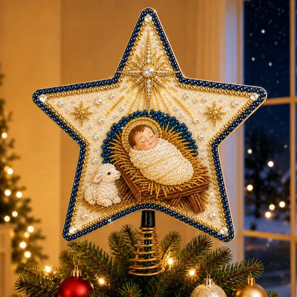⭐ Christian Faith Pearl Diamond Art Christmas Tree Topper Kit
