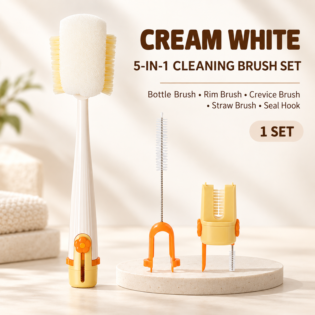 🧼 5-in-1 Bottle & Cup Cleaning Brush – Clean Every Hidden Corner