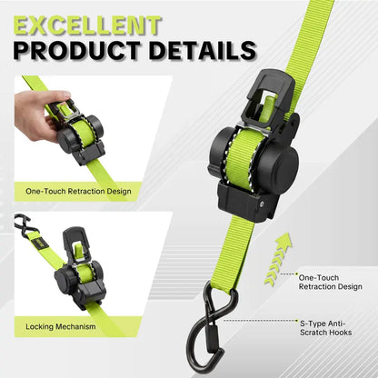 Sturdy Retractable Ratchet Straps