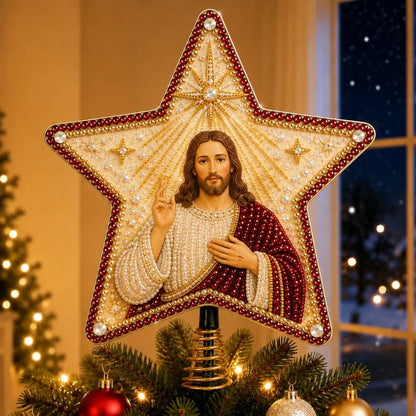 ⭐ Christian Faith Pearl Diamond Art Christmas Tree Topper Kit