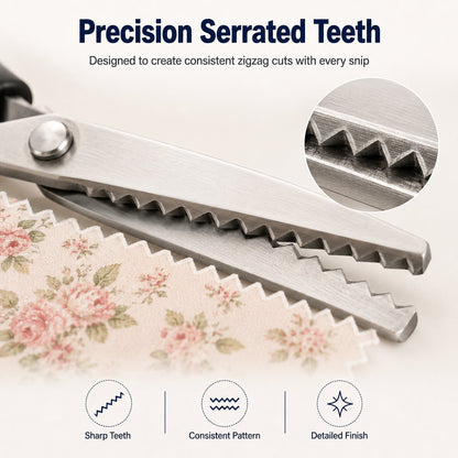 🔥LAST DAY 49% OFF✂️Pinking Shears Zig‑Zag Fabric Scissors 5mm Serrated Stainless Steel