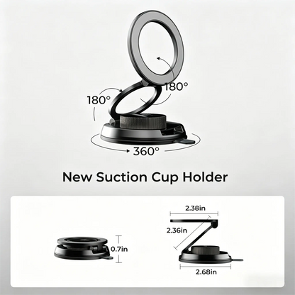 Car Phone Holder for Magsafe 360 Adjustable Vacuum Magnetic Phone Holder for Car