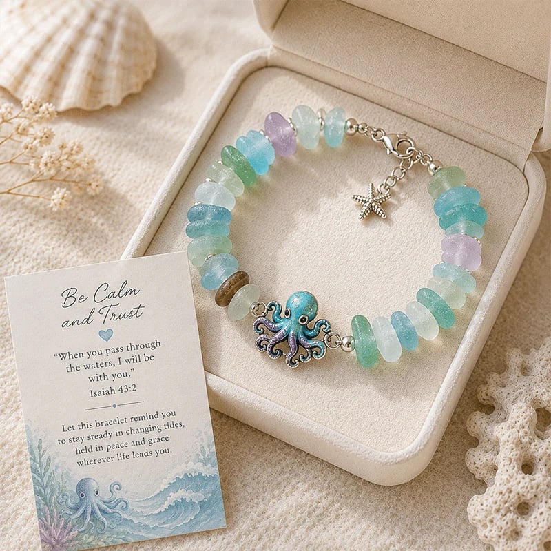 🌊 Sea Glass Blessing Bracelet