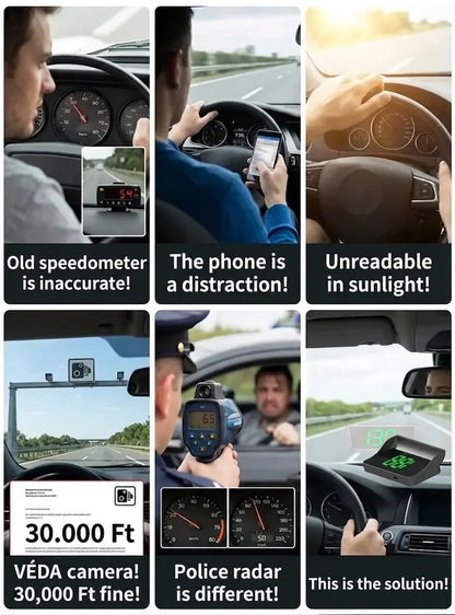 🚗 50% Off Now! Head-Up Display (HUD) GPS Digital Speedometer – Features traffic light countdown and speed camera alerts; a universal driving safety system to help you avoid city traffic fines.