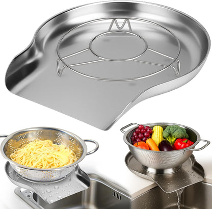 Colander and Strainer Self Drainer Base Plate Stainless Steel for Kitchen