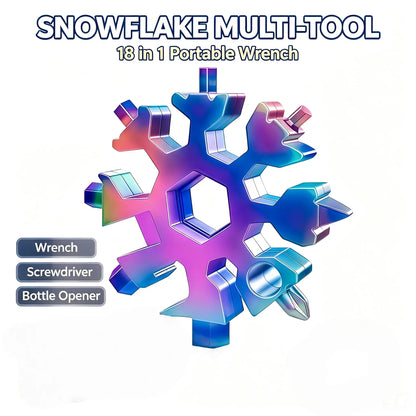 ❄️🛠️ 2-Pack Viral 18-in-1 Snowflake Multi-Tool Stainless Steel Portable Wrench 🔧✨