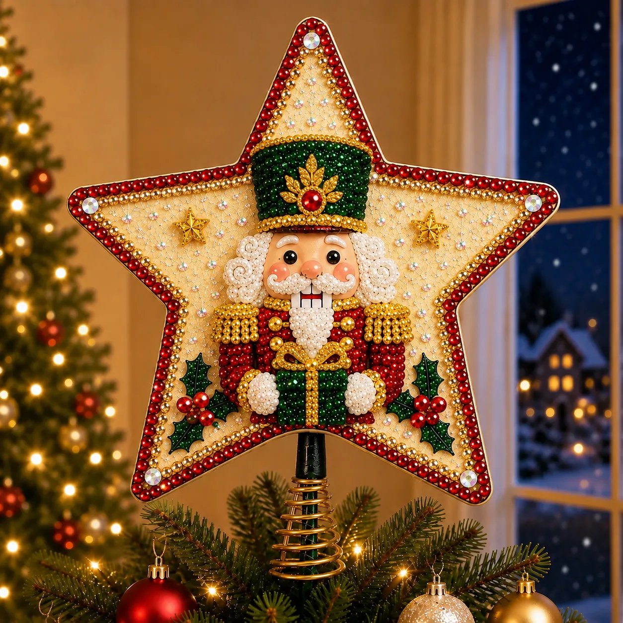 🎄⭐ Pearl Diamond Art Christmas Tree Topper Kit