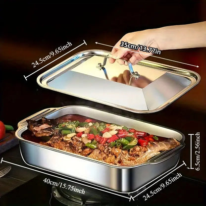 Large, extra-thick, heavy-duty baking pan; high-temperature resistant kitchen tray.