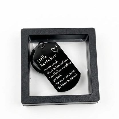 🔑🔑You Are Enough Engraved Keychain – Inspirational Reminder Gift with Gift Box | Meaningful Keepsake for Someone Special