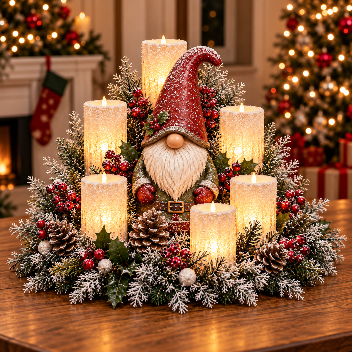 🎅🎄 Christmas Santa Table Centerpiece – Festive Winter Holiday Decor！！！✨