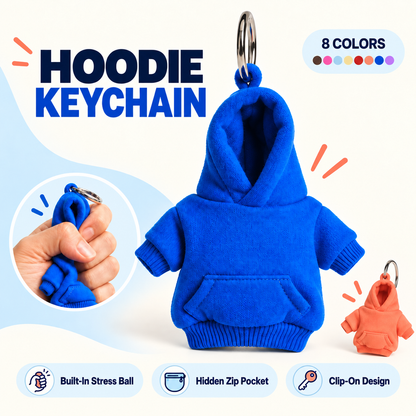 🧥🔑 Hoodie Keychain | Miniature Stress Ball Hoodie Clip-On Keychain Charm 😌✨✨