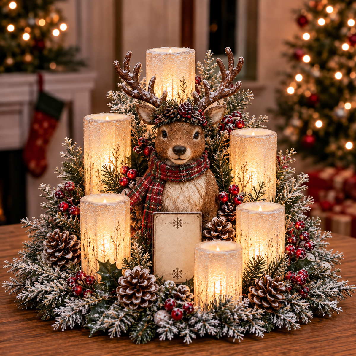 🎅🎄 Christmas Santa Table Centerpiece – Festive Winter Holiday Decor！！！✨
