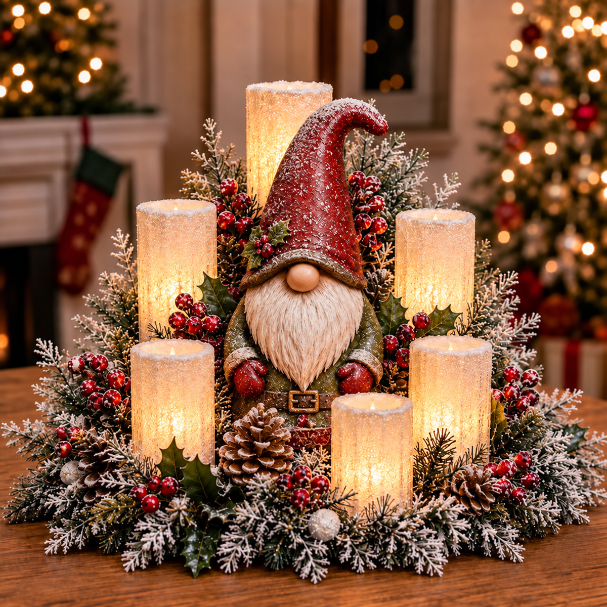 🎅🎄 Christmas Santa Table Centerpiece – Festive Winter Holiday Decor！！！✨
