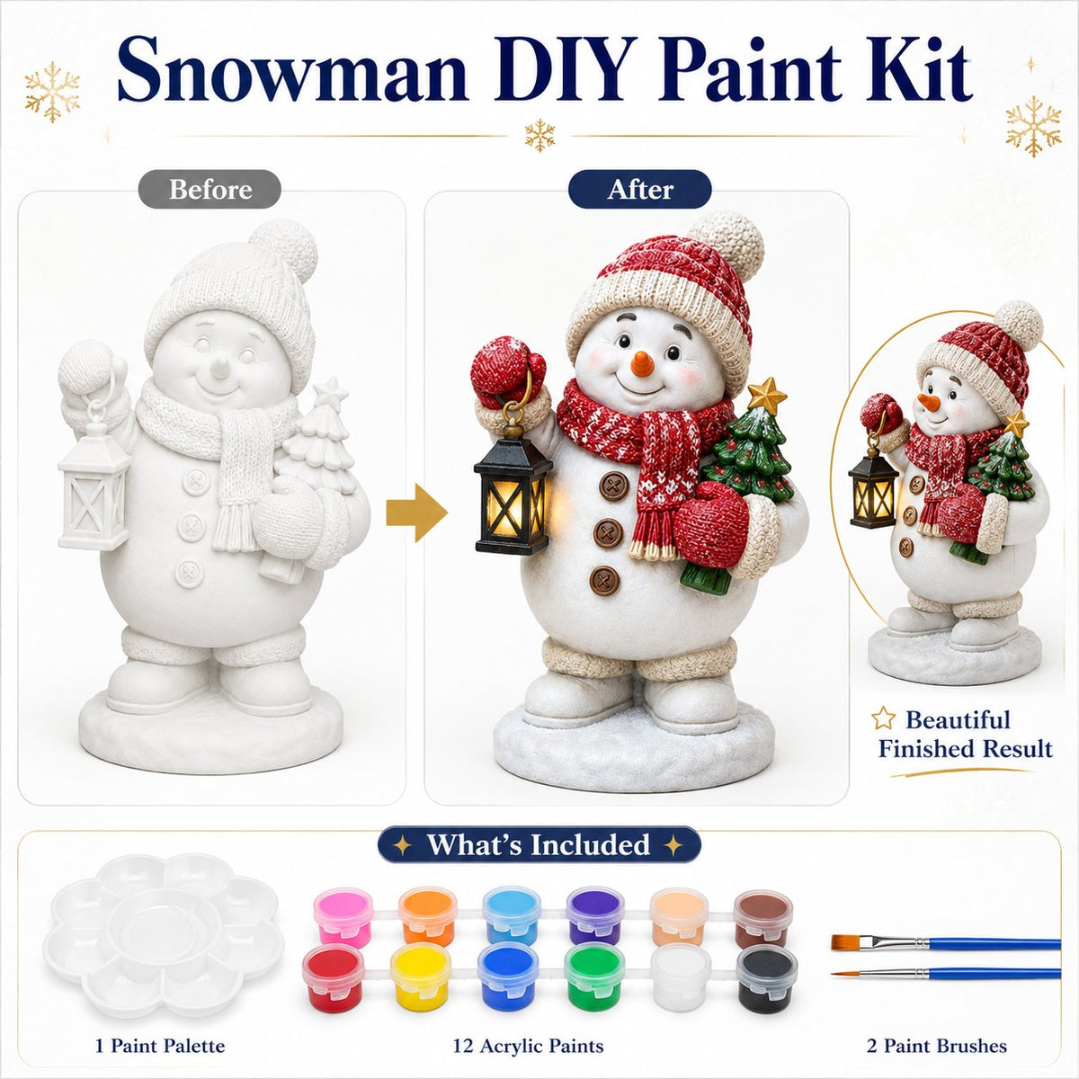 • 🎨 Beginner-Friendly DIY Christmas Figurine Painting Kit | Create Your Own Festive Holiday Decorations 🎄💕