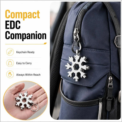 ❄️🛠️ 2-Pack Viral 18-in-1 Snowflake Multi-Tool Stainless Steel Portable Wrench 🔧✨