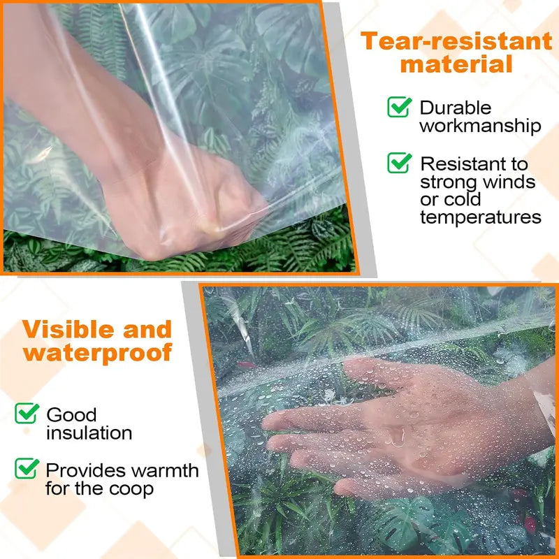 🌂10x13FT Heavy Duty Clear Tarp: 2026 Upgraded 100% Waterproof Rain Shield for Patio & Porch, Crystal Clear Vinyl Cover for Outdoor Furniture, BBQ & Deck, Reinforced Leak-Proof Tarpaulin