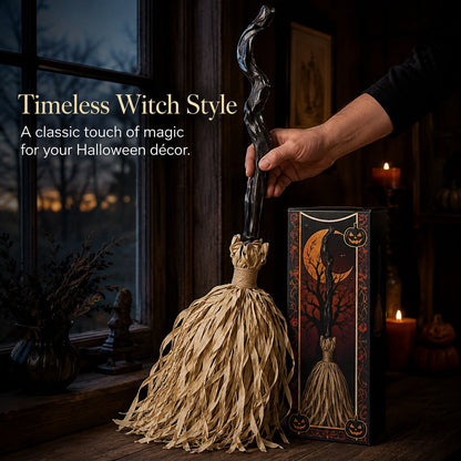 🔥 Magic Animated Witch Broom Halloween Decoration