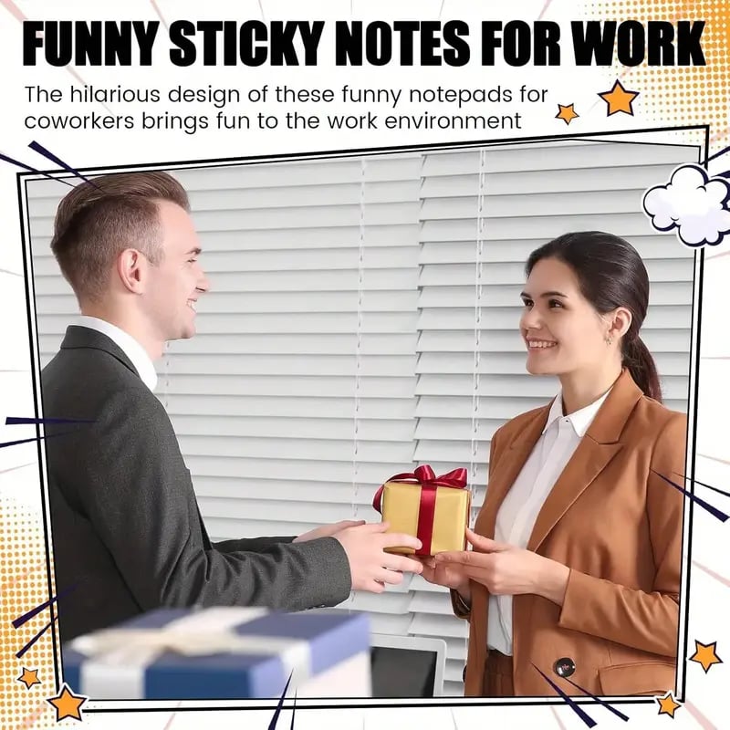 😏🎁 Sarcastic Office Sticky Notes - ✨ 12-Pack Funny Desk Memo Pads & Gift