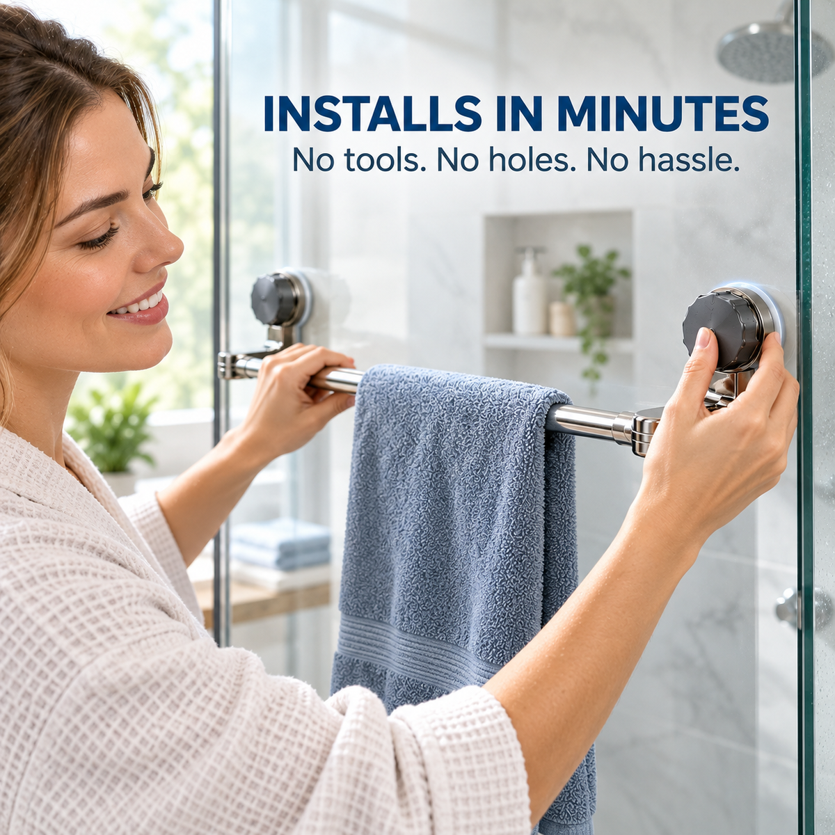 Adjustable Suction Cup Towel Bar