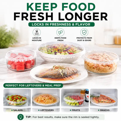 🔥LAST DAY 49% OFF🔥🍽️ Elastic Stretch Bowl Covers 🔁Disposable Microwave Safe Food Storage Covers