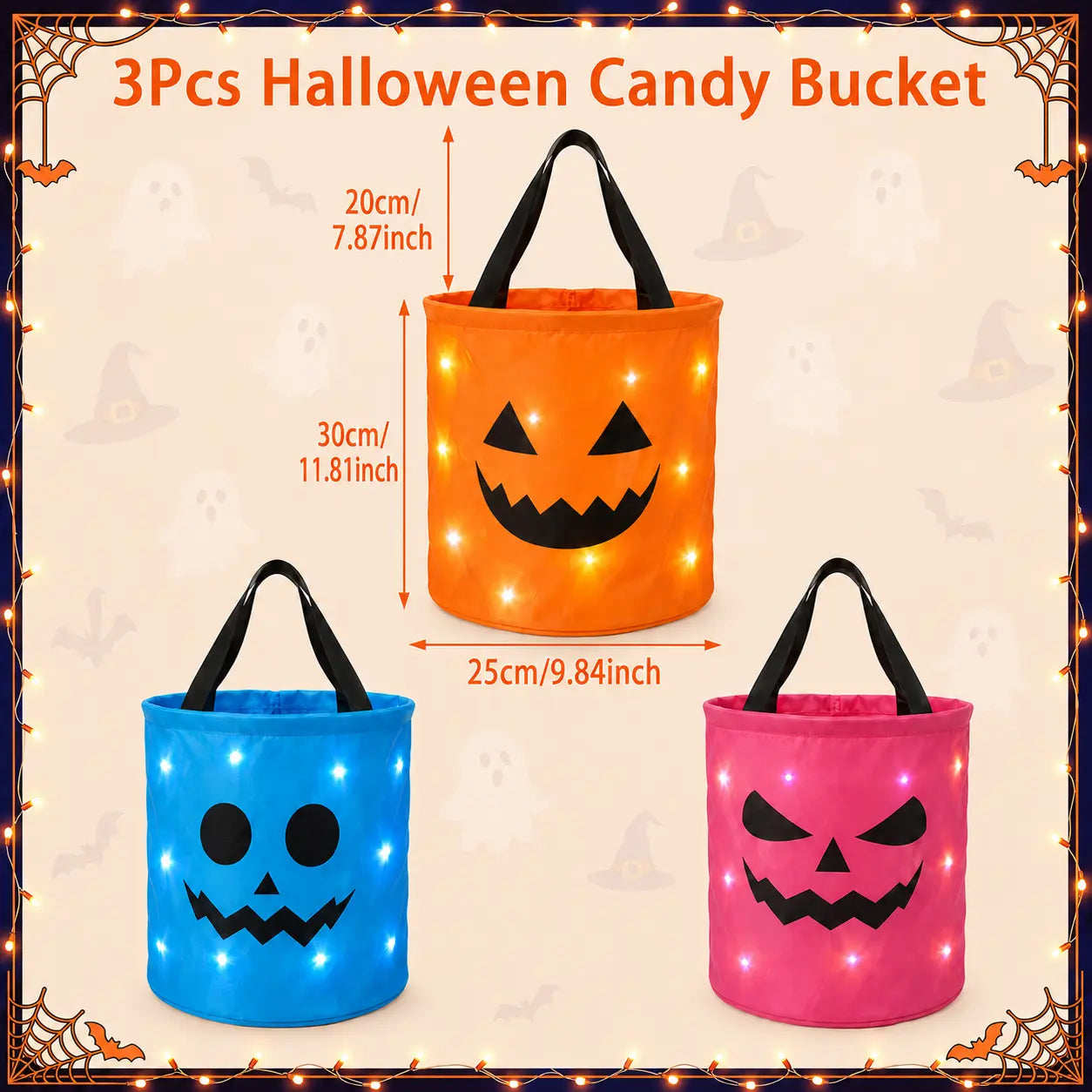 Light Up the Fun – The Spooky LED Pumpkin Buckets Every Halloween Needs! 🎃✨