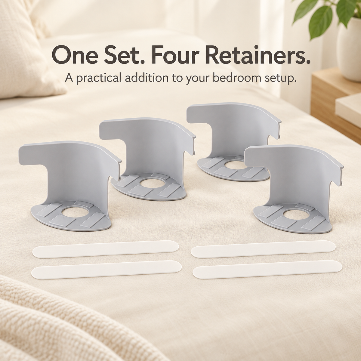 🛏️ 4-Pack Mattress Retainer Clips – Keep Your Mattress Securely in Place | Anti-Slip Bed Mattress Holders for a Neater, More Stable Bed