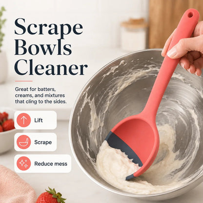 🎉🥄 2-in-1 Silicone Scoop & Scraper Spoon – Multi-Purpose Cooking & Serving Utensil