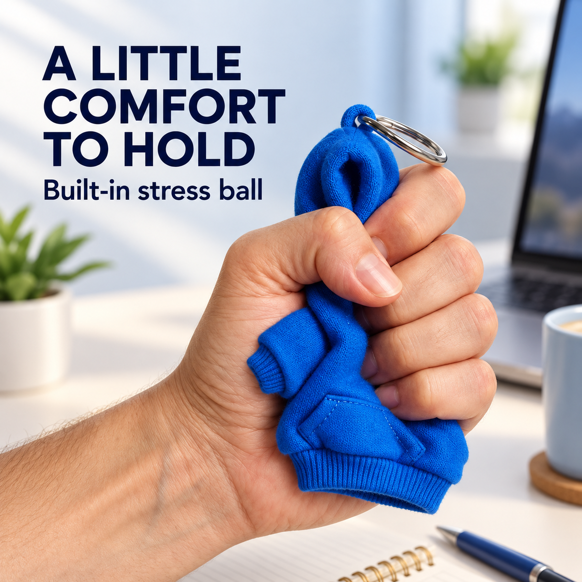 🧥🔑 Hoodie Keychain | Miniature Stress Ball Hoodie Clip-On Keychain Charm 😌✨✨