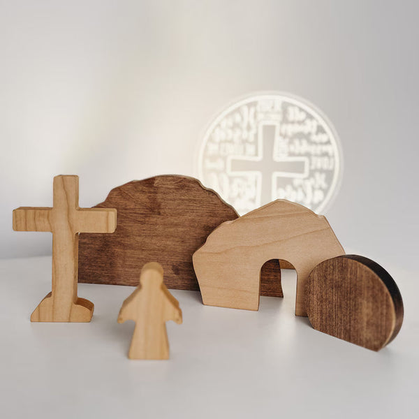 Easter 10pcs/set He is Risen with Angels Wooden Desktop Ornament