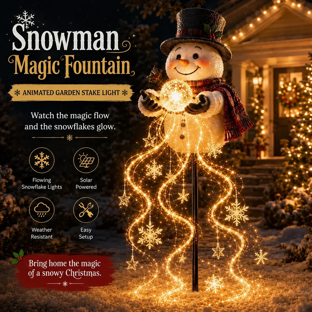 🎅✨ 2026 New Santa's Flying Sleigh Gift Cascade – Solar Christmas Garden Light