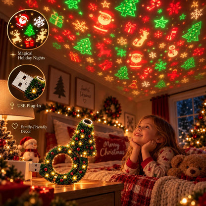 🎁Christmas Ceiling Projection Light – 6 Magical Holiday Designs In One Lamp