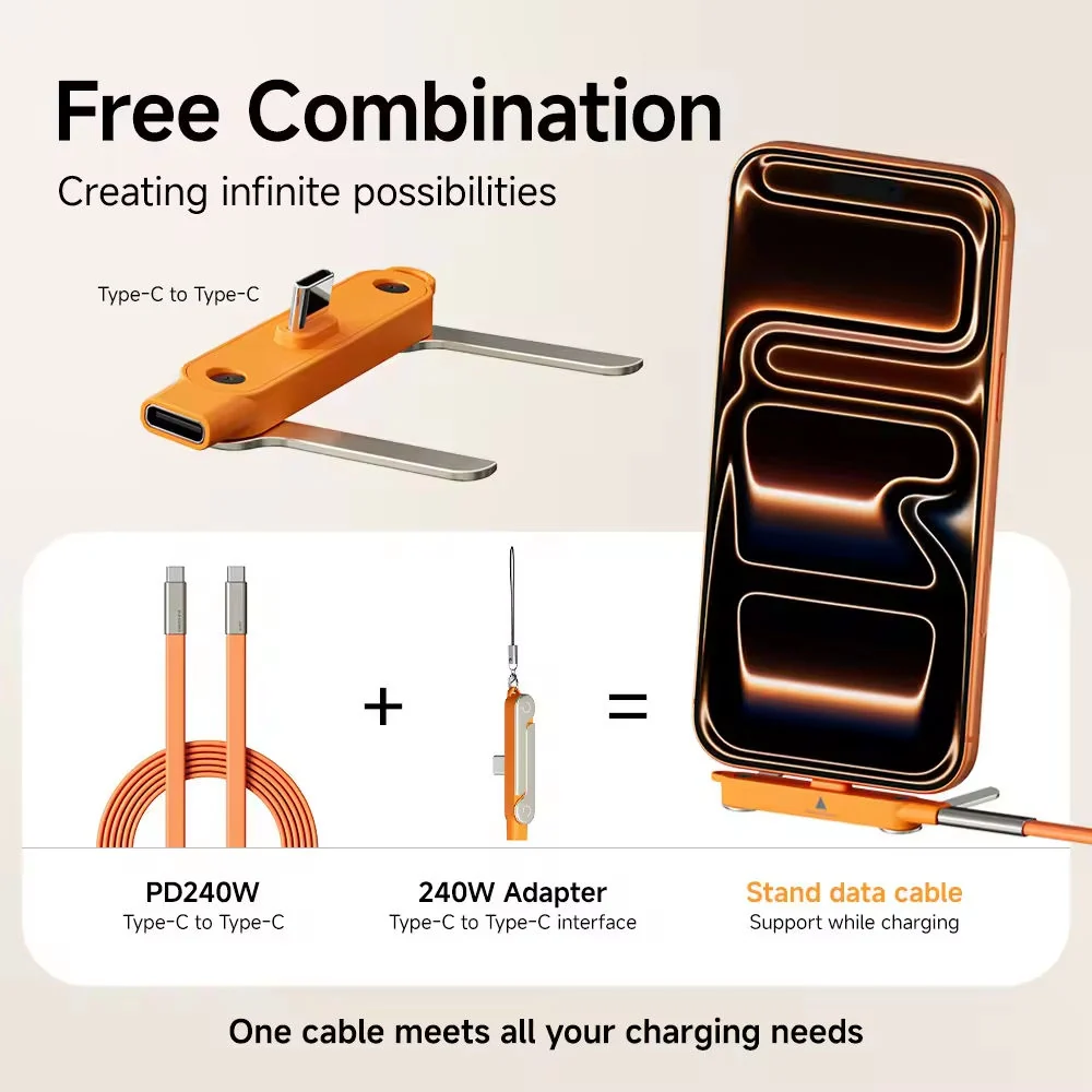 Type-C Fast Charging Cable With Detatchable Stand