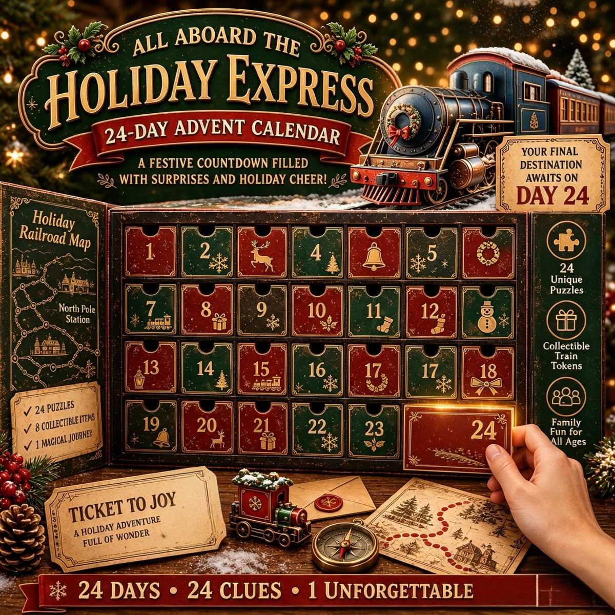 ⏳🎄🔎 Mystery Adventure Advent Calendar -24 Days, 24 Clues, One Final Reveal