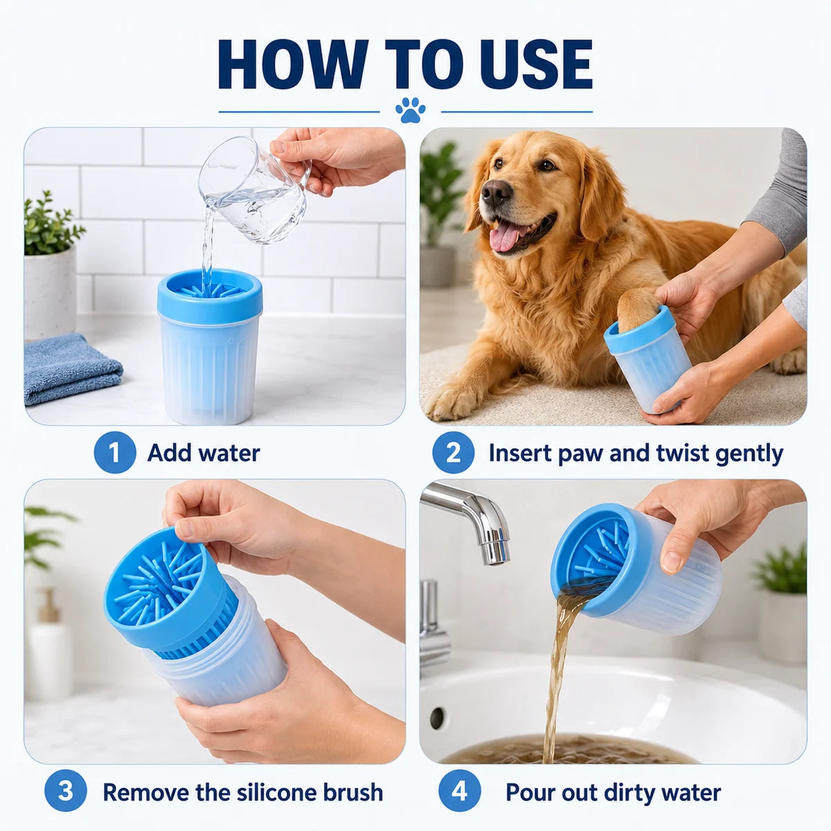 Automatic Pet Paw Washer — Dirty Paws In. Clean Paws Out. 🐾