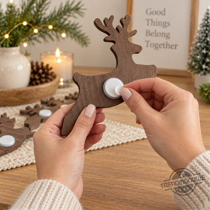 Reindeer Sleigh Press On – Lighted Christmas Wall Decor, Easy No-Tool Install