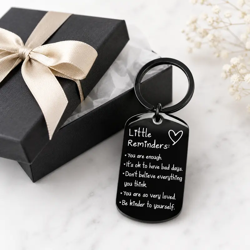 Engraved Inspirational Stainless Steel Keychain💕The best gift of companionship for family and friends.