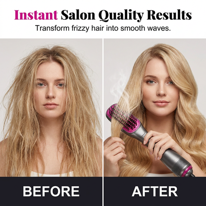 🔥LAST DAY 49% OFF🔥💇‍♀️3-in-1 Ionic Hair Dryer Brush ✨ One Step Hot Air Styling Brush for Straightening, Drying & Curling