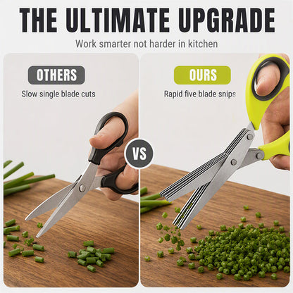 🔥5-Blade Herb Scissors – Stainless Steel Kitchen Shears for Herbs, Scallions & Garnishes✂️🌿
