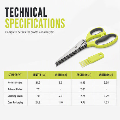 🔥5-Blade Herb Scissors – Stainless Steel Kitchen Shears for Herbs, Scallions & Garnishes✂️🌿