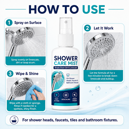 🚿✨Fast-Acting Shower Limescale Remover Spray – Dissolves stubborn mineral deposits & hard water stains. just spray & wipe! 🧼💪