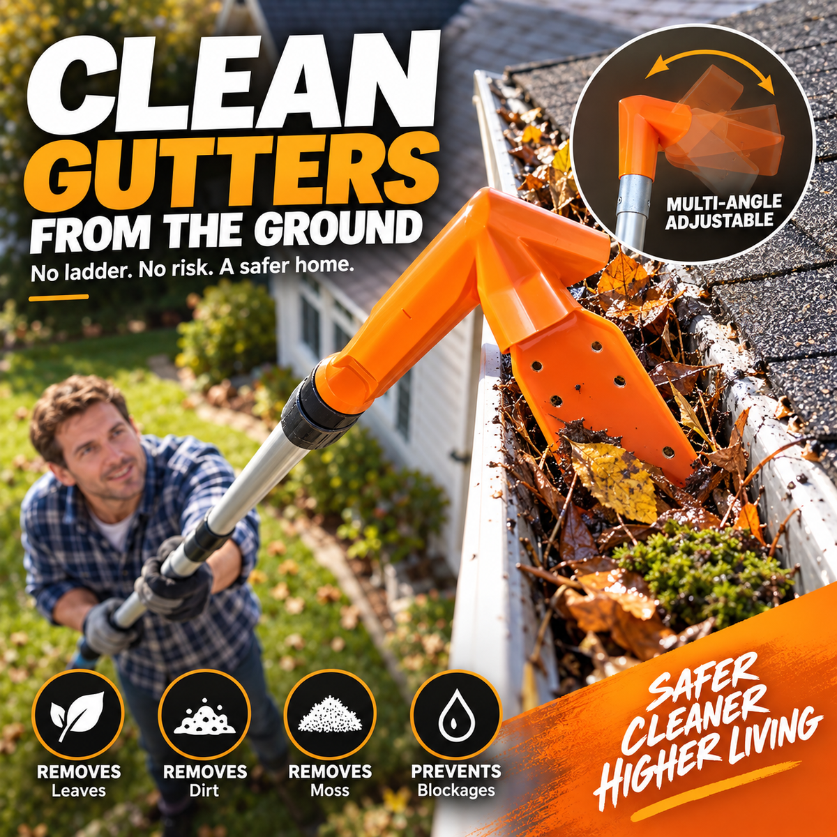 🔥50% OFF🔥No-Climb Gutter Cleaning Tool