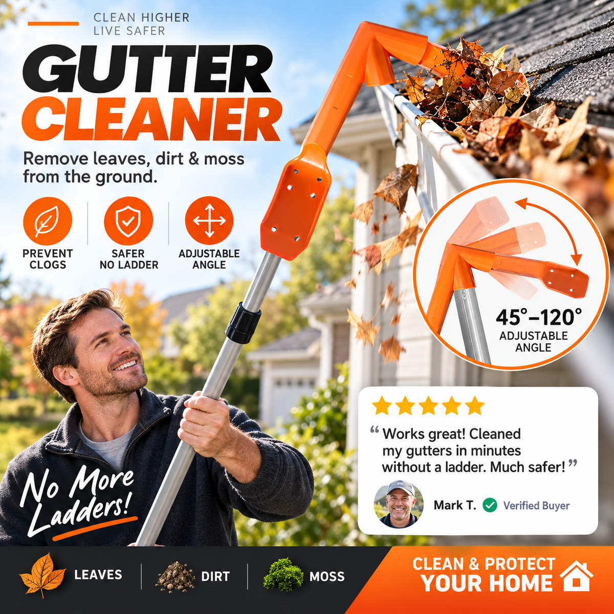 🔥50% OFF🔥No-Climb Gutter Cleaning Tool