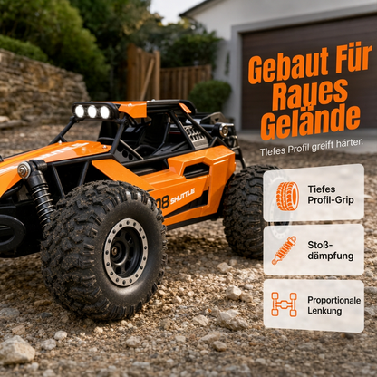 🏎️Race Any Terrain Instantly! No-Bump 4WD LED RC Car
