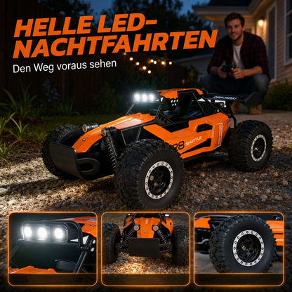 🏎️Race Any Terrain Instantly! No-Bump 4WD LED RC Car