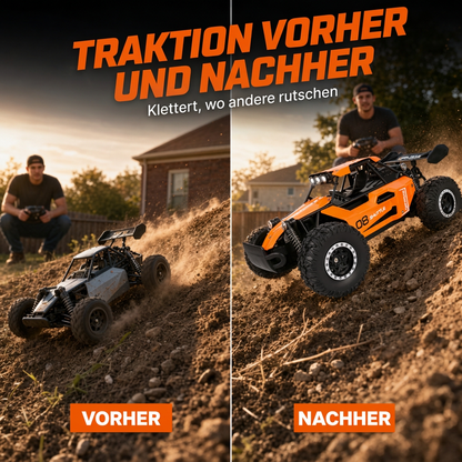 🏎️Race Any Terrain Instantly! No-Bump 4WD LED RC Car